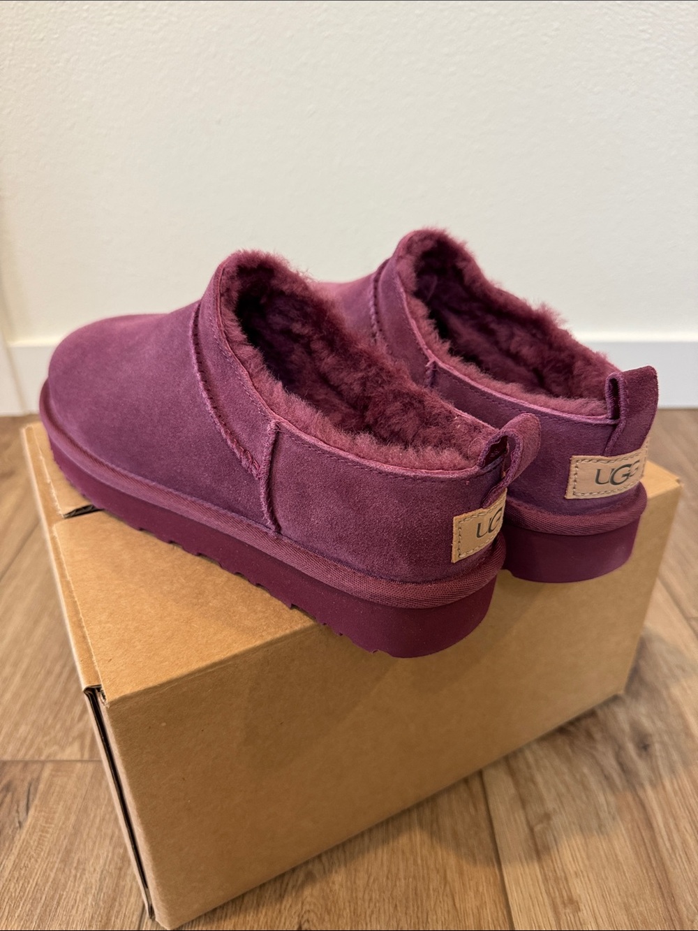 UGG Classic Micro Booties Burnt Magenta – New Condition